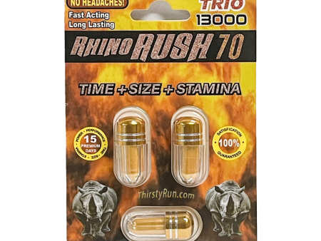 Rhino Rush 70 Trio 13000 Pill (3 Capsules) For Sale