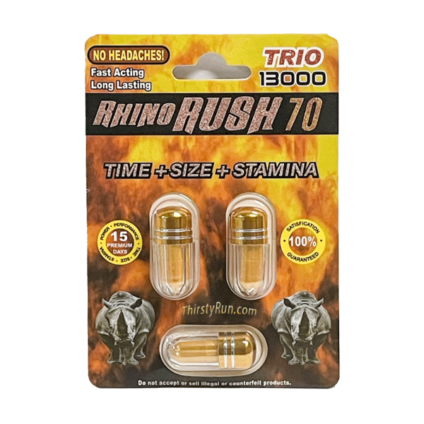 Rhino Rush 70 Trio 13000 Pill (3 Capsules) For Sale