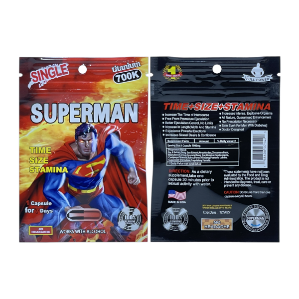 Superman Titanium 700K Pill (1 Capsule Each) For Sale