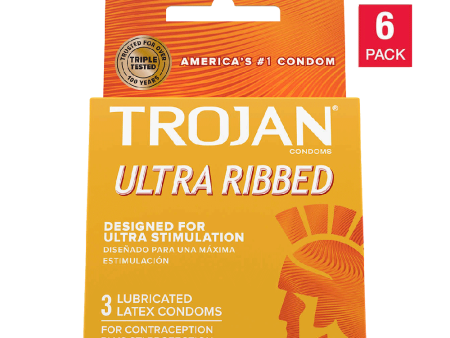 Trojan Ultra Ribbed Lubricated Latex Condoms (18 ct.) Sale