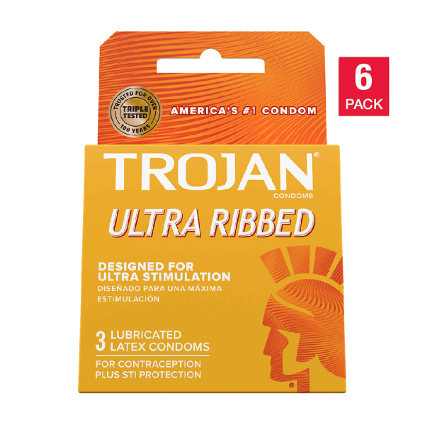 Trojan Ultra Ribbed Lubricated Latex Condoms (18 ct.) Sale