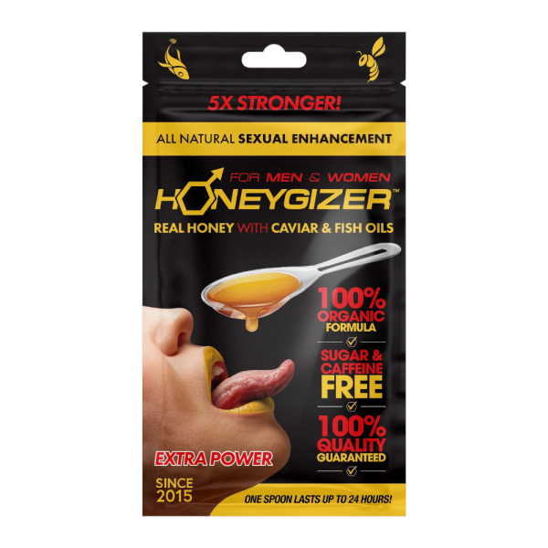 HONEYGIZER Male Sexual Enhancement- Real Honey With Caviar & Fish Oils (24 Spoons) Online now