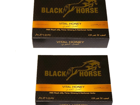 2 Packs of Black Horse Royal Honey (24 Sachets - 10 G) Supply