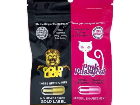 Pink & Gold Lion Double Pill (2 Capsules Each) For Cheap