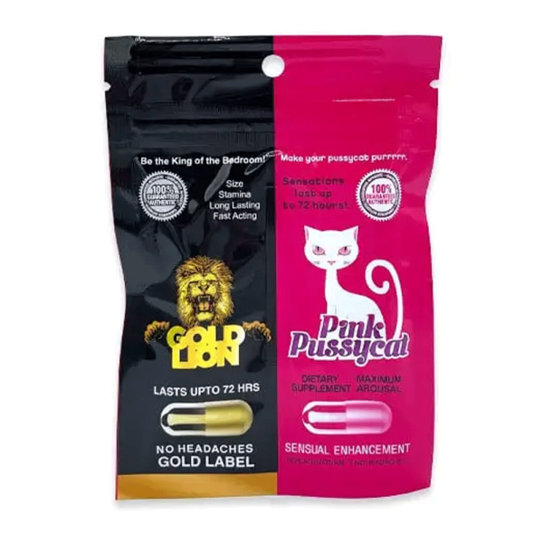 Pink & Gold Lion Double Pill (2 Capsules Each) For Cheap