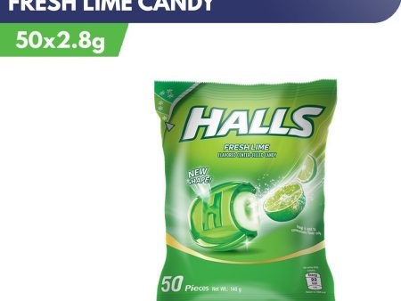 Halls Fresh Lime Flavored Center-Filled Candy (50x2.8g) For Discount