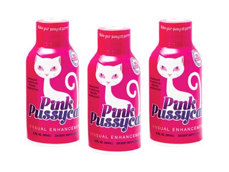 3 Pink Pussycat Liquid Shot For Her (2 oz. Each) on Sale