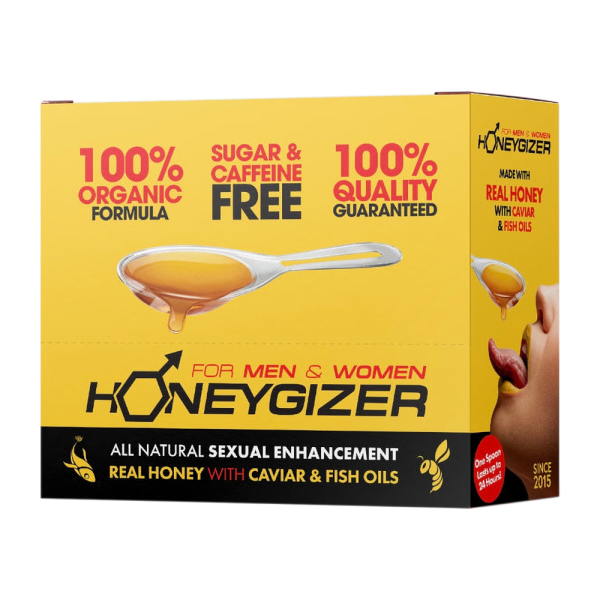 HONEYGIZER Male Sexual Enhancement- Real Honey With Caviar & Fish Oils (24 Spoons) Online now