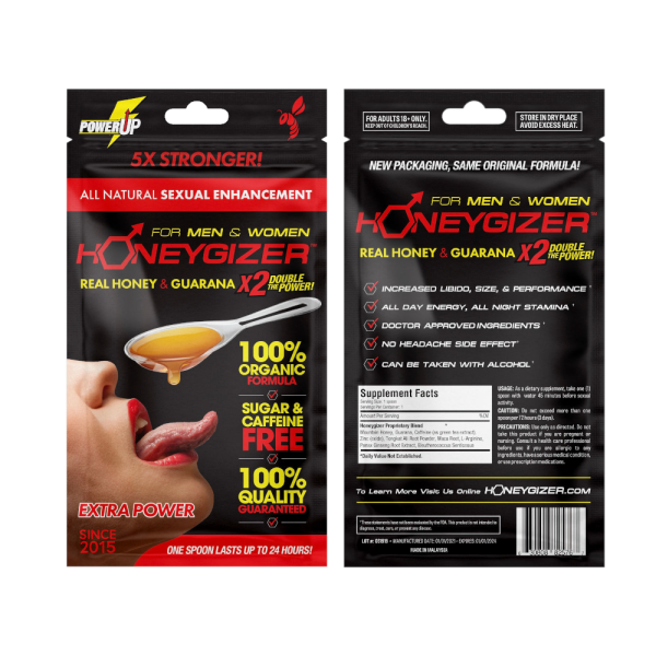 HONEYGIZER Male Sexual Enhancement- Real Honey & Guarana (24 Spoons) Cheap